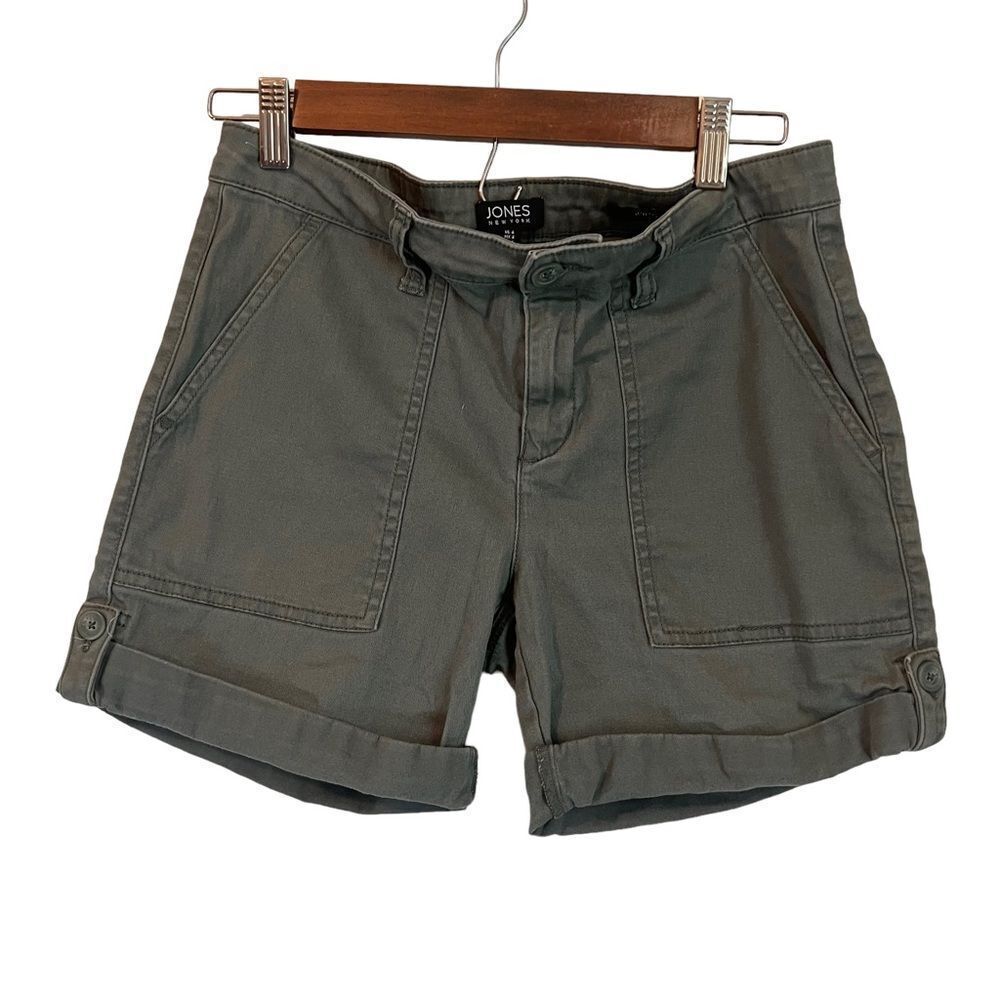 Jones New York Green Size 4 Utility Shorts Rolled Cuff with Button EUC - Picture 11 of 14